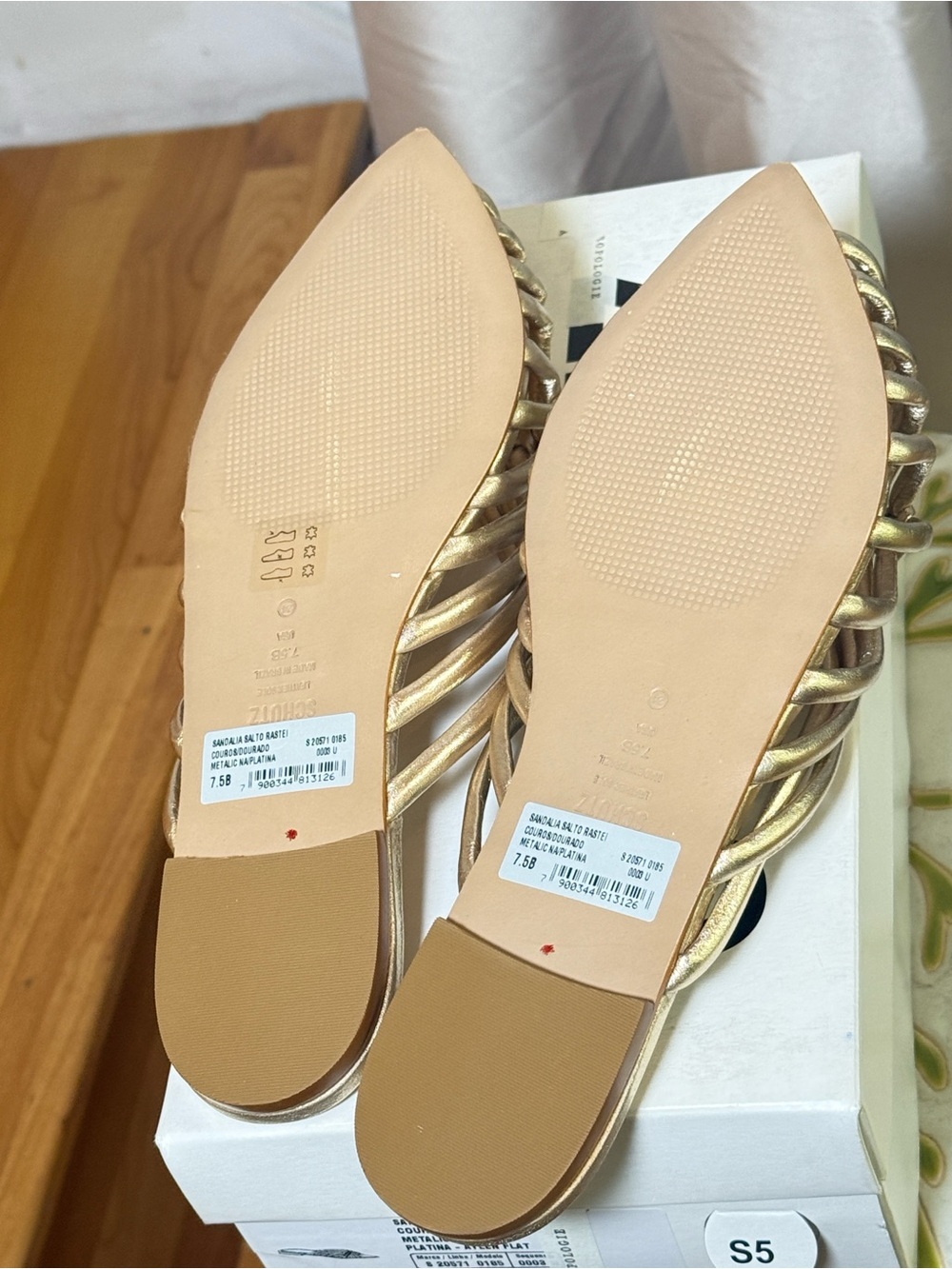 SCHUTZ Rose Gold Braided Pointed-Toe Slide Mules - Picture 13 of 16